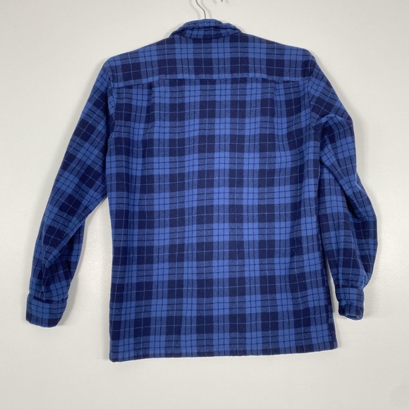 Pendleton Board Shirt Mens Medium Tall Blue Plaid Wool Flannel Button Front - Picture 5 of 14